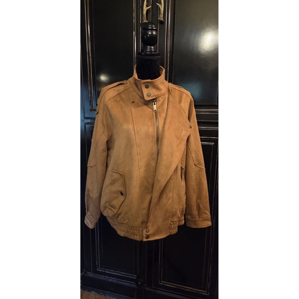 Abercrombie And Fitch Vegan Suede Large Bomber Jacket, Casual, Work, School,NWT